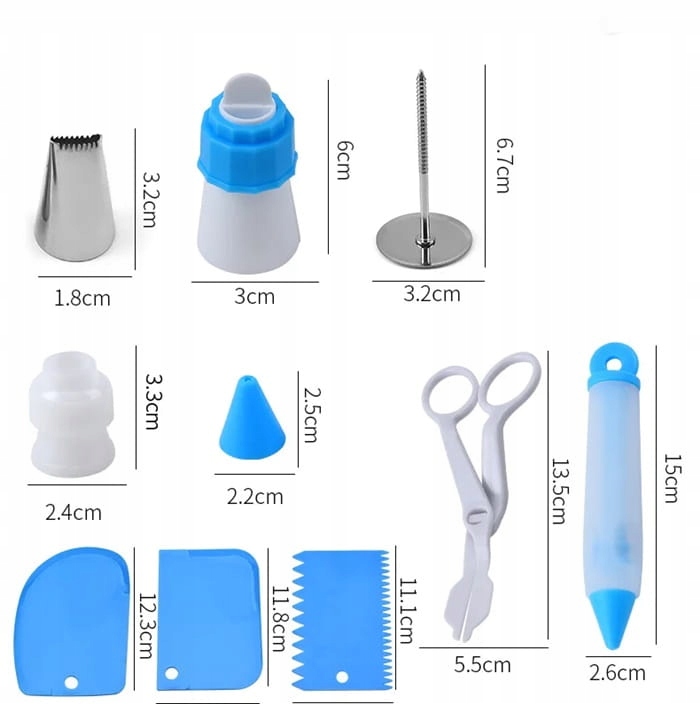 Zestaw do dekorowania tortów 66 el. talerz obrotowy + tylki + akcesoria