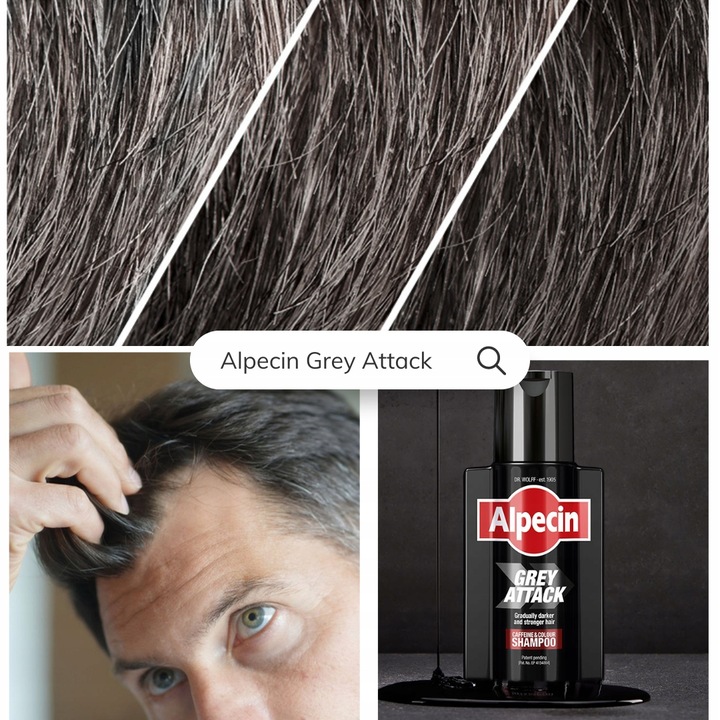 Alpecin Grey Attack Szampon Koloryzujący Męski Przeciw Siwieniu, 200ml