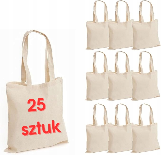 25sztuk Torba Bawełniana | na zakupy |do dekorowania|eko-Torba