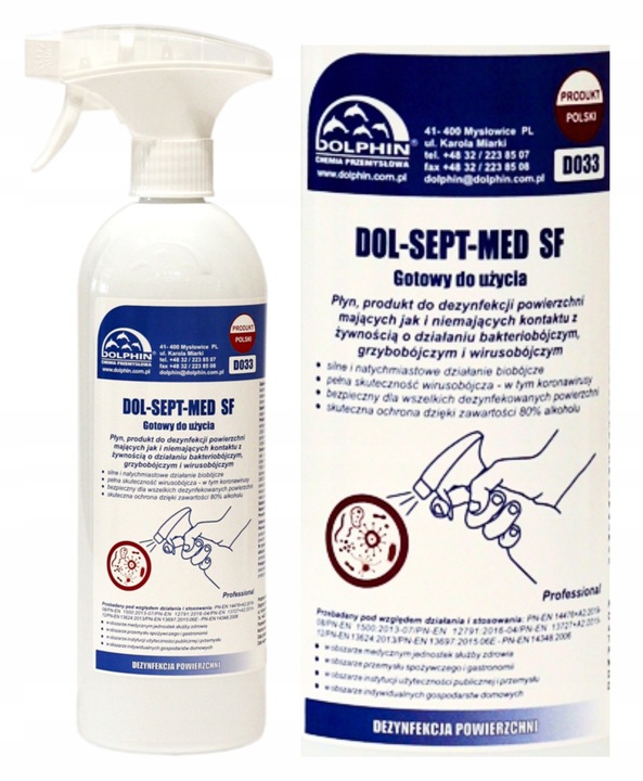 Płyn do Dezynfekcji Powierzchni w Przemyśle Spożywczym Dolsept Med SF 0,75l