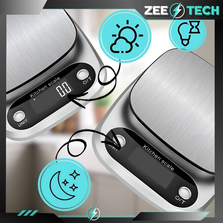 WAGA KUCHENNA ELEKTRONICZNA PRECYZYJNA 1 g | 5 kg TARA JUBILERSKA +