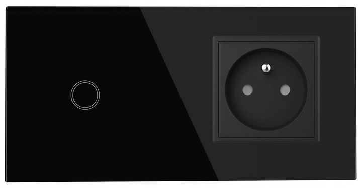 GNIAZDO GNIAZDKO SZKLANE Z BOLCEM Z WŁĄCZNIKIEM POJEDYNCZYM CZARNE