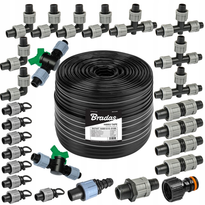 Taśma kroplująca HIRRO TAPE 100m nawadnianie ogrodu szklarni warzyw sadów