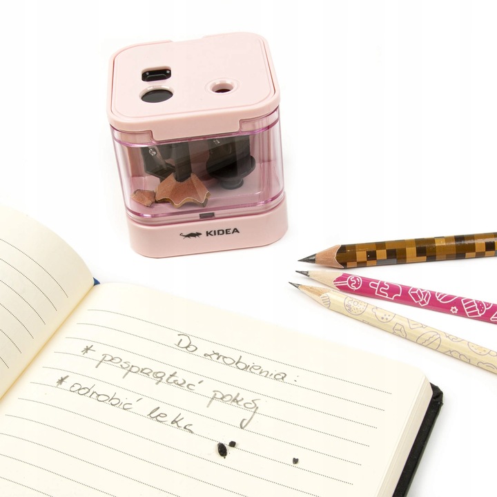 KIDEA RÓŻOWA TEMPERÓWKA ELEKTRYCZNA PODWÓJNA 2 GRUBOŚCI KREDEK 6-7/8-12 mm