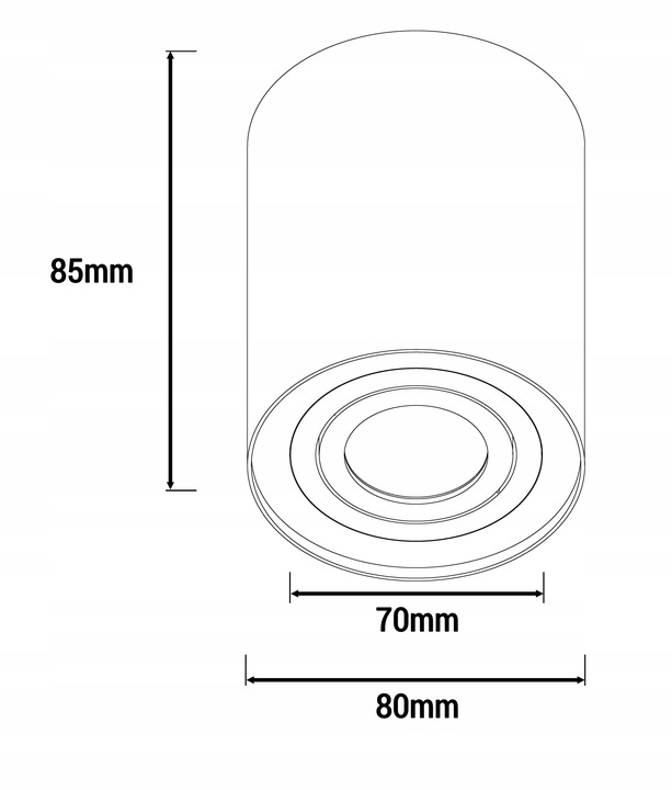 Oprawa halogenowa natynkowa GU10 Biały spot kinkiet sufitowa prosta walec