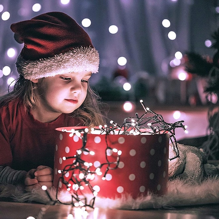 MOCNE LAMPKI CHOINKOWE 500 LED ZEWNĘTRZNE OZDOBY ŚWIĄTECZNE BIAŁY ZIMNY 35m