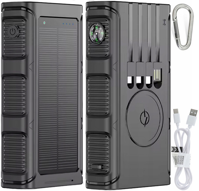 POWERBANK ŁADOWARKA SOLARNY INDUKCJA 36000mAh 8xUSB LATARKA 2x LED USB-C PD