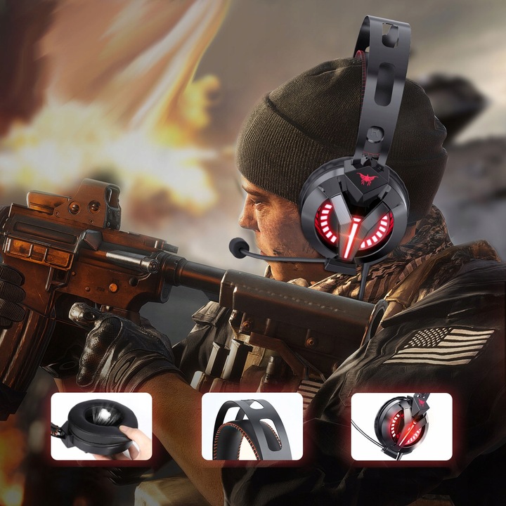 SŁUCHAWKI GAMINGOWE M180PRO do PC PS4 XBOX LED