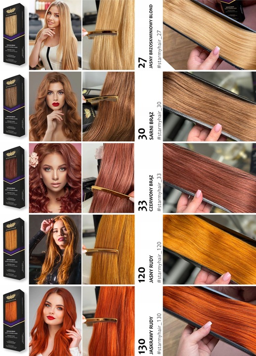 Włosy doczepiane naturalne CLIP-IN 50-55cm 3 taśmy