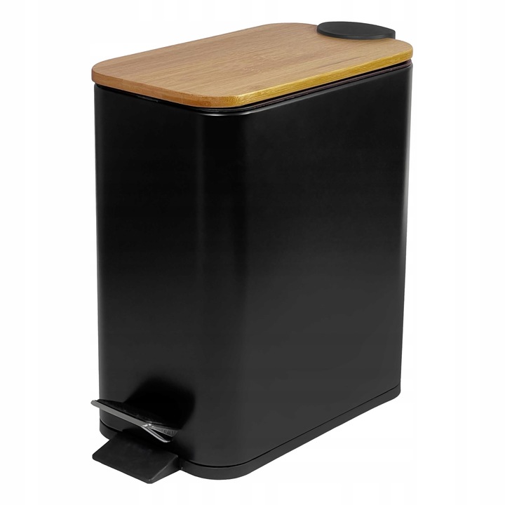 Kosz pojemnik na śmieci z przyciskiem nożnym 6l duży CZARNY LOFT SOLIDNY