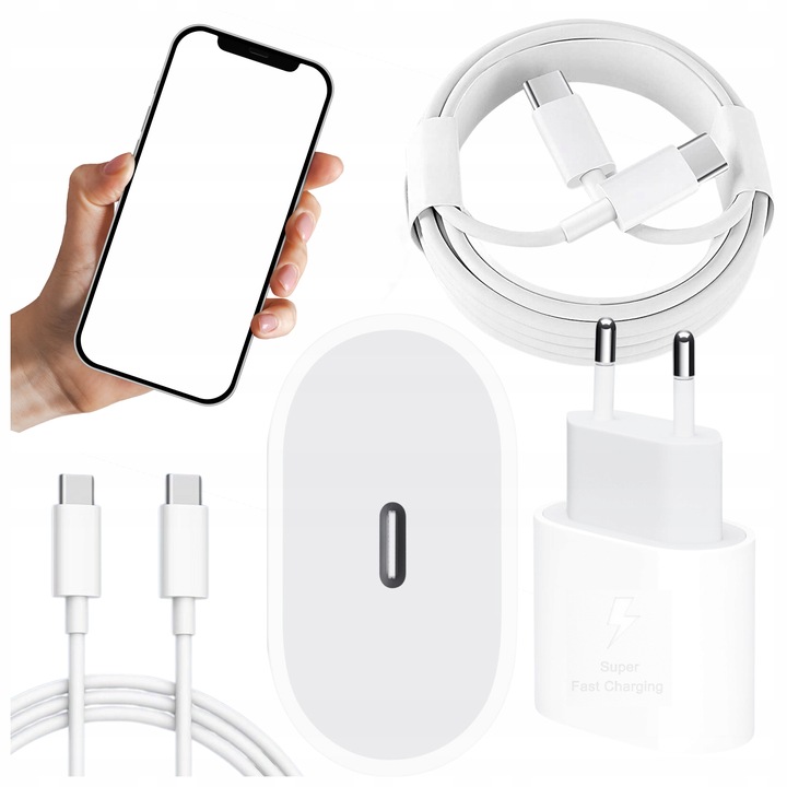 SZYBKA ŁADOWARKA USB-C 25W +KABEL 1,5M do IPHONE 15 16 16Pro Plus Pro Max