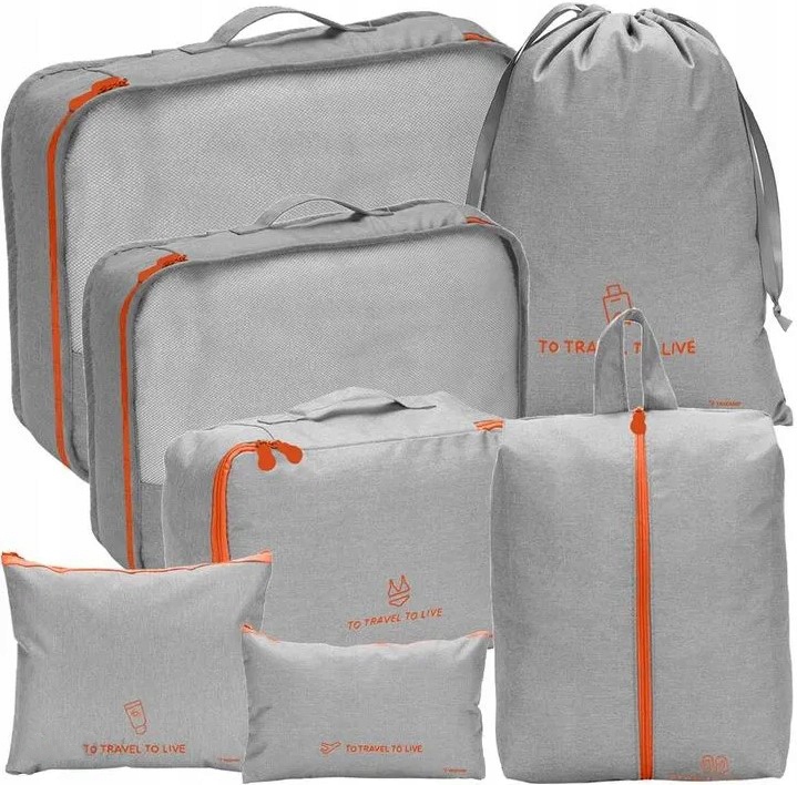 7 X ORGANIZER PODRÓŻNY DO WALIZKI TORBY ZESTAW ETUI NA UBRANIA BUTY TORBA