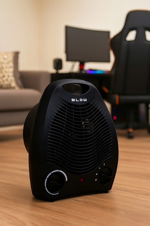 MOCNY TERMOWENTYLATOR ELEKTRYCZNY FARELKA GRZEJNIK TERMOSTAT 2000W