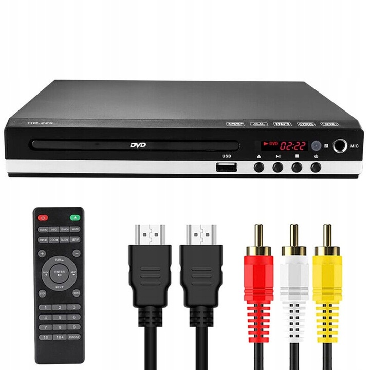 DVD EVD CD ODTWARZACZ HD1080P HDMI/AV/USB PODWÓJNE GNIAZDO MIKROFONU