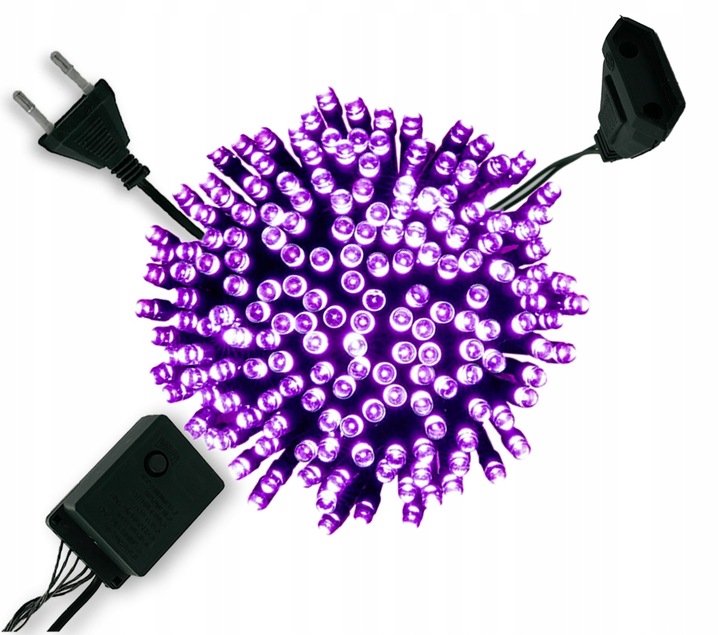 Lampki CHOINKOWE 500 LED FIOLETOWY zewnetrzne/wewnetrzne z programatorem