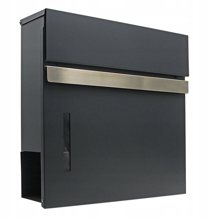 Skrzynka na listy wrzutnia z NUMEREM DOMU ADRESEM DRUK UV ANTRACYT