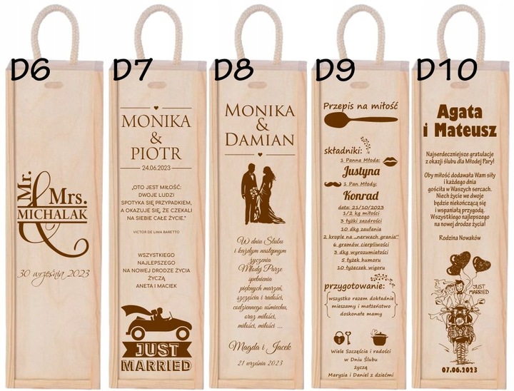 PODZIĘKOWANIA DLA RODZICÓW ŚWIADKÓW CHRZESTNYCH ŚLUB SKRZYNKA NA WINO