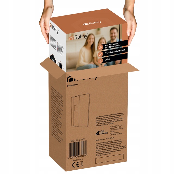 Osuszacz Powietrza Pochłaniacz Wilgoci 24h Mocny Oczyszczacz UV TiO2