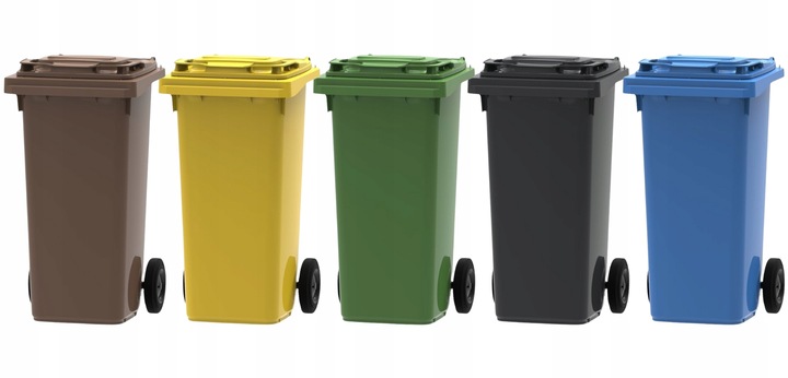 Kosz na śmieci 240L Pojemnik na ODPADY ZMIESZANE kontener Czarny ATEST PZH