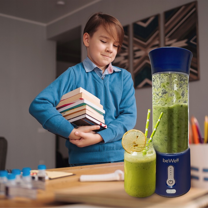 BLENDER KIELICHOWY DO SMOOTHIE KOKTAJLI RĘCZNY beWell Plus 500ml PRZENOŚNY