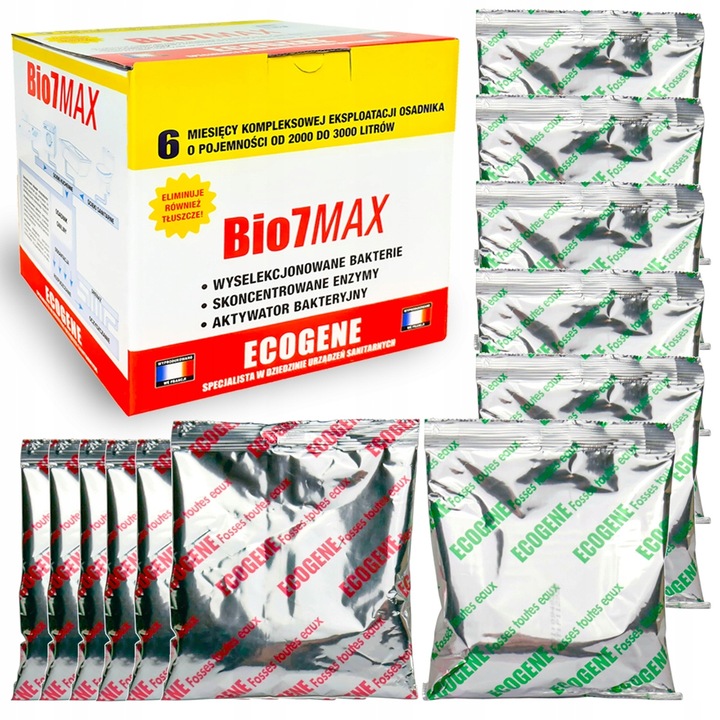 Bio 7 MAX 1kg BAKTERIE do oczyszczalni 6 miesięcy | BAKTERIE BIO7 MAX