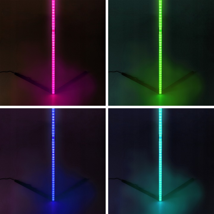 LAMPA podłogowa LED narożna APLIKACJA 140CM STOJĄCA RGB CCT + pilot