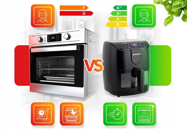 FRYTKOWNICA BEZTŁUSZCZOWA AIR FRYER FRYTOWNICA 4L BERDSEN 1500W