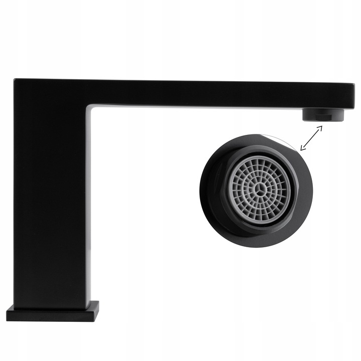 Bateria wannowa 3 otworowa stojąca czarna kran do wanny z prysznicem