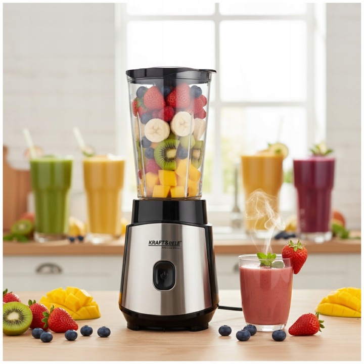 BLENDER KIELICHOWY 1500W MIKSER DO SMOOTHIE KOKTAJLI LODU 2 BIDONY +