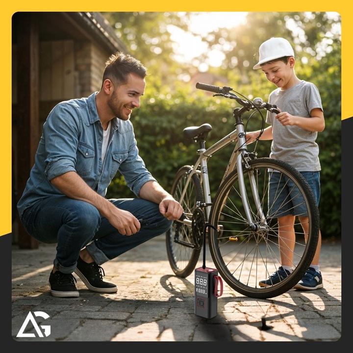 KOMPRESOR ROWEROWY SAMOCHODOWY AKUMULATOROWY POMPKA SPRĘŻARKA