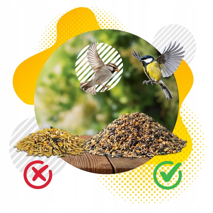 KARMA DLA PTAKÓW 20kg ZE SŁONECZNIK DROBNE ZIARNO DO KARMNIK + PLAKAT