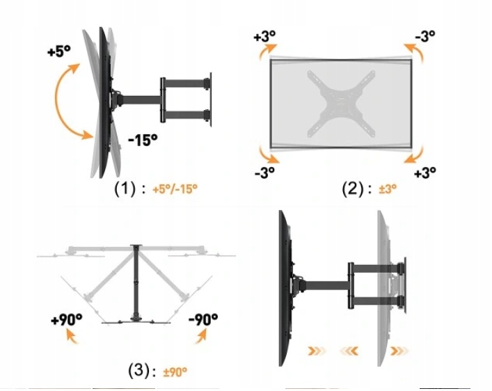 DUŻY MOCNY UCHWYT TELEWIZORA WIESZAK obrotowy DO UNIWERSALNY