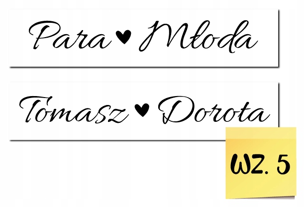 Ślubne TABLICE tablica ślubna na ślub na samochód 2 szt. NIEPRZEMAKALNE