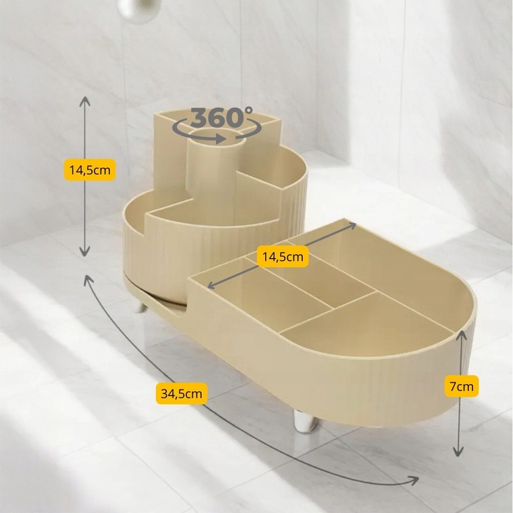 Organizer obrotowy biurowy i kosmetyczny kuferek elegancki pojemnik