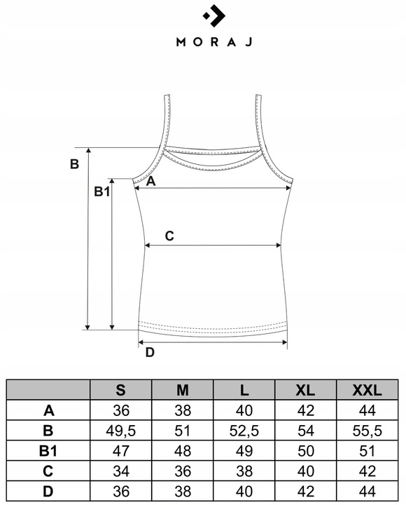 TOP DAMSKI Dopasowany Koszulka Gładka Bez Rękawów Podkoszulka MORAJ XL