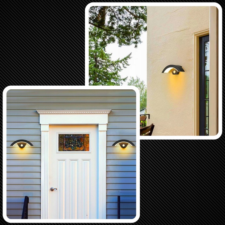 Kinkiet Ścienny Zewnętrzny Lampa Elewacyjna Czujnik Ruchu Zmierzchu 12W