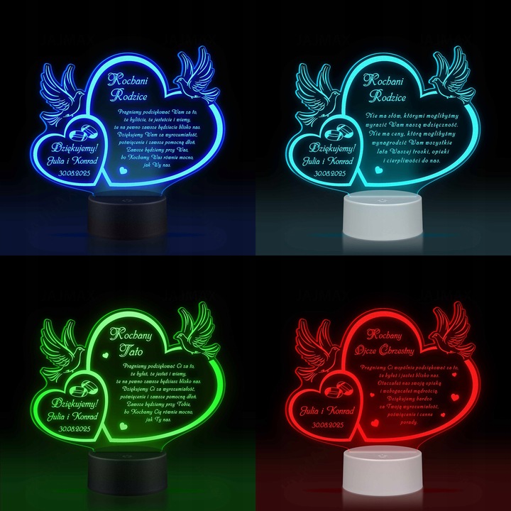 PODZIĘKOWANIA DLA RODZICÓW Świadków PREZENT na ŚLUB WESELE z TWOIM GRAWERem