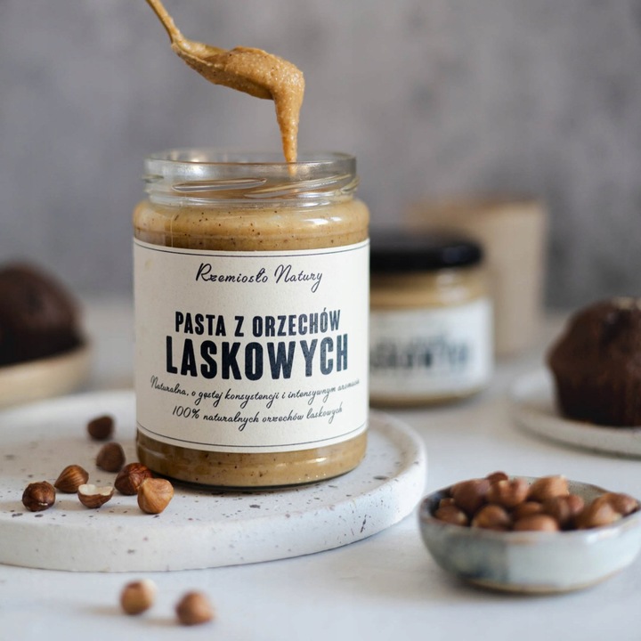PASTA Z ORZECHÓW LASKOWYCH 100% - 300g - Rzemiosło Natury
