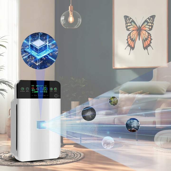 Duży AUTOMATYCZNY OCZYSZCZACZ POWIETRZA HEPA + jonizacja sterylizacja