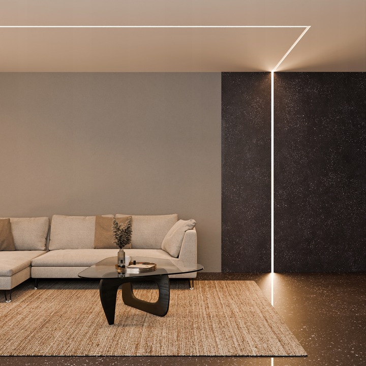 Profil LED aluminiowy do płyt GK gipsowych wpuszczany 2m regips