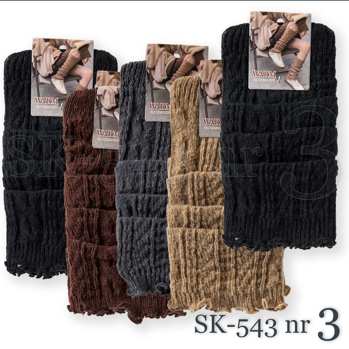 5x Ocieplacze damskie z angory prążkowane Wełniane getry zimowe CIEPŁE