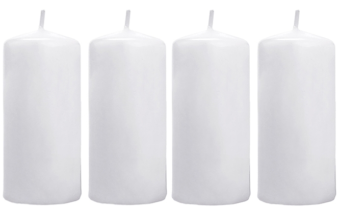 BIAŁE tradycyjne świece ZESTAW 4 DEKORACJA Komunia DO WAZONU stroika