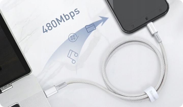 BASEUS KABEL USB-C TYPE-C SZYBKIE ŁADOWANIE do LIGHTNING IPHONE 20W PD 2m