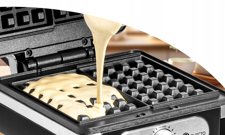 GOFROWNICA 2000W XXL 2 GOFRY Z REGULACJĄ TEMPERATURY PUSZYSTE GOFRY SOLIDNA