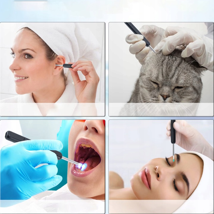 SMART OTOSKOP KAMERA CZYSZCZENIE USZU WOSK WIFI HD APLIKACJA ENDOSKOP