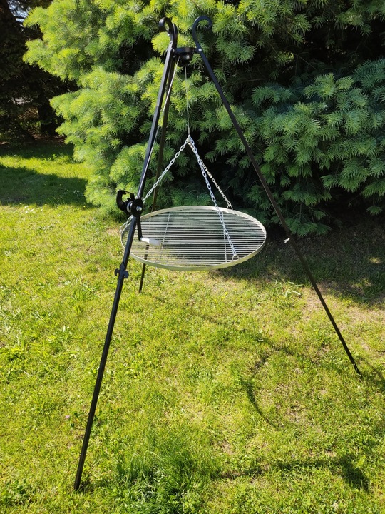 GRILL TRÓJNÓG OGRODOWY OGNISKOWY 191 STOJAK I RUSZT NAD OGNISKO