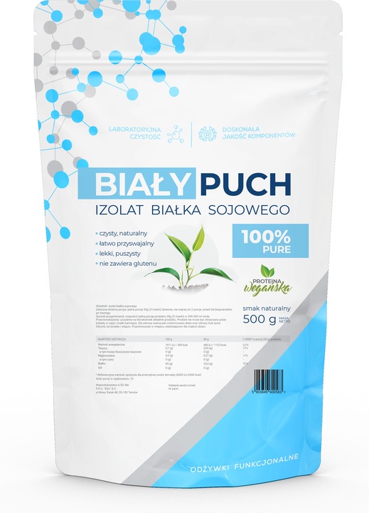 Biały Puch Izolat Białka Sojowego Odżywka Białko Sojowe Soy Protein