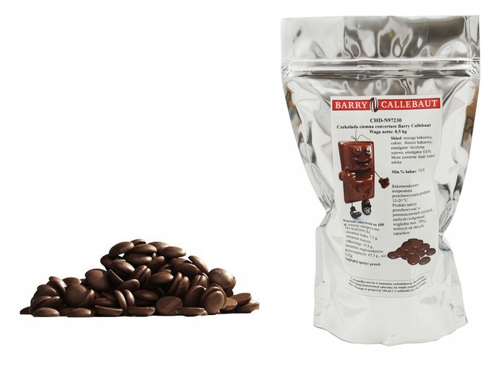 NAJLEPSZA Czekolada GORZKA 72,5% 0,5 KG BARRY CALLEBAUT fondue