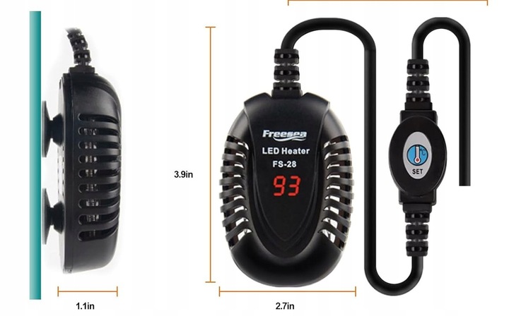 PRZEPŁYWOWA GRZAŁKA DO AKWARIUM 50W Z TERMONSTATEM WYŚWIETLACZ LED