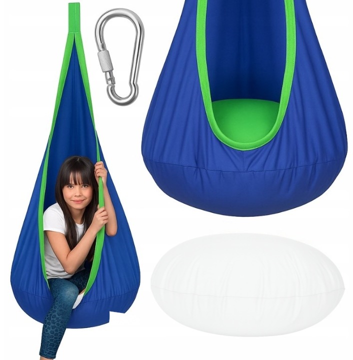 KOKON HUŚTAWKA FOTEL WISZĄCY DLA DZIECI + MOCOWANIE DO POKOJU OGRODU 100KG